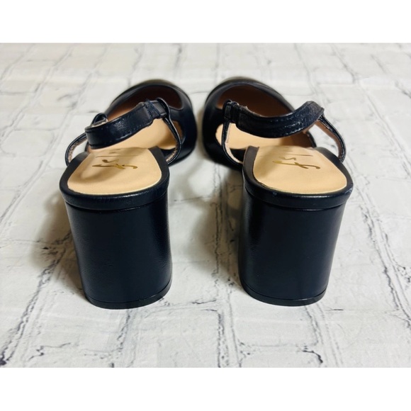 French Sole FS/NY Tuckernuck Slingback Baton Leather Heels Navy/Black Size 7.5 - Picture 5 of 10